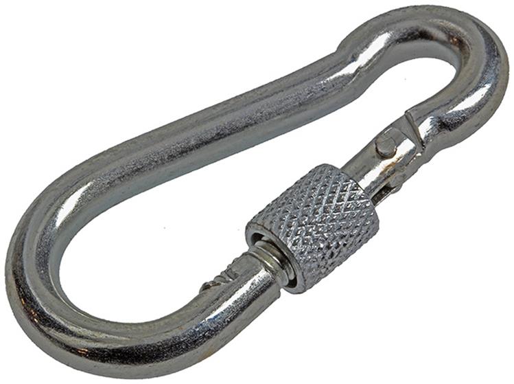 Mack 1008494 - 1 mosquetón + correa de bloqueo. 6 x 60 mm galvanizado | 10 piezas