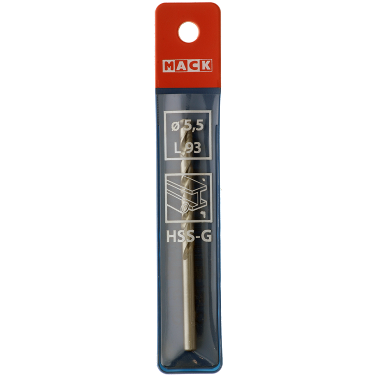 Mack 1018407 - punta per metallo hss g din 338 ø 5,5 x 93 mm | 5 pezzi