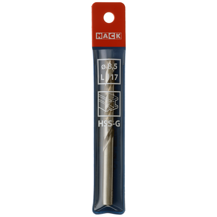 Mack 1018413 - taladro para metal hss g din 338 ø 8,5 x 117 mm | 5 piezas