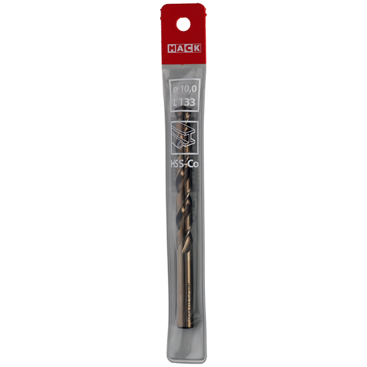 Mack 1018434 - taladro metal hss co5% din 338 ø 10,0 x 133 mm | 5 piezas