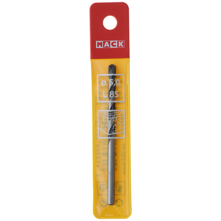 Mack 1018444 - Broca para hormigón DIN 8039 ø 5,0 x 85 mm | 5 piezas