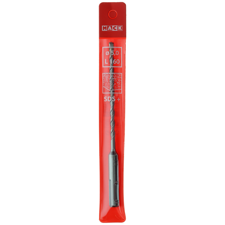 Mack 1018477 - trapano a percussione sd+ ø 5,0 x 160 mm | 5 pezzi