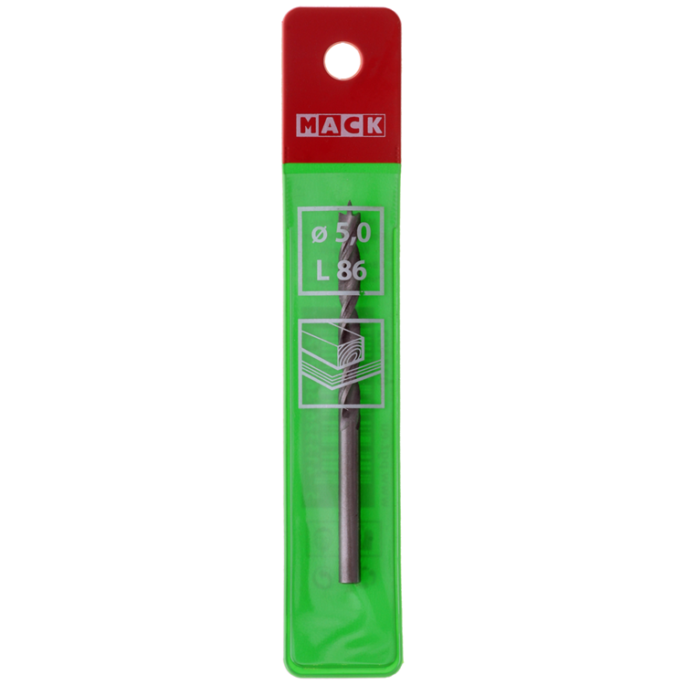 Mack 1018505 - taladro para madera + punto de centrado ø 5,0 x 86 mm | 5 piezas