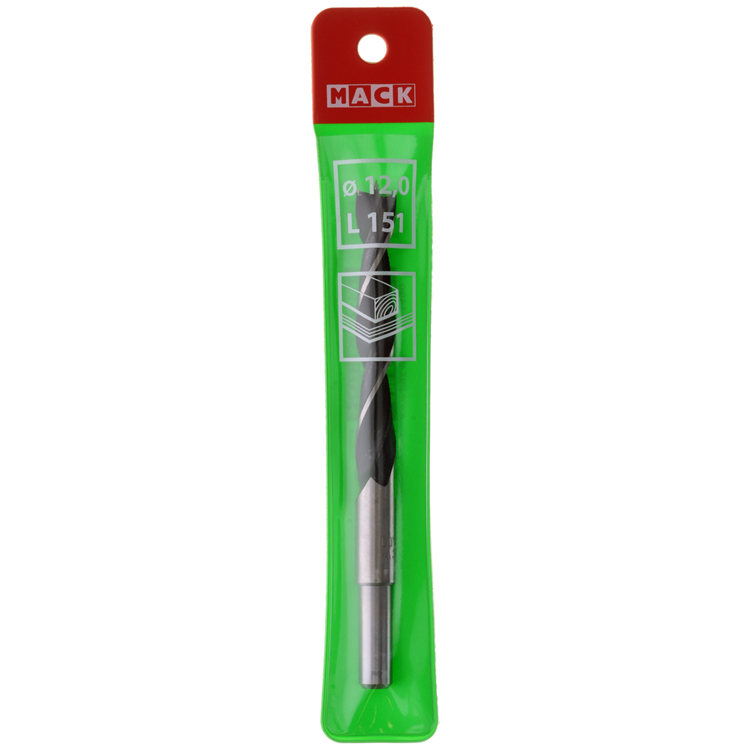 Mack 1018509 - taladro para madera + punto de centrado ø 12,0 x 151 mm | 5 piezas