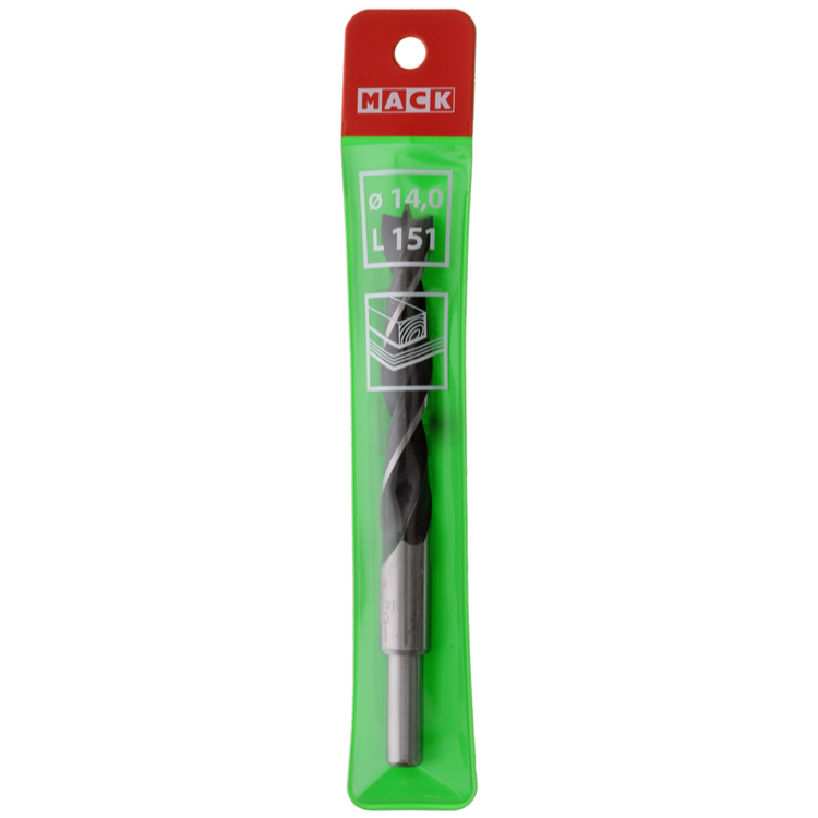 Mack 1018510 - máquina taladradora para madera + centrador ø 14,0 x 151 mm | 5 piezas
