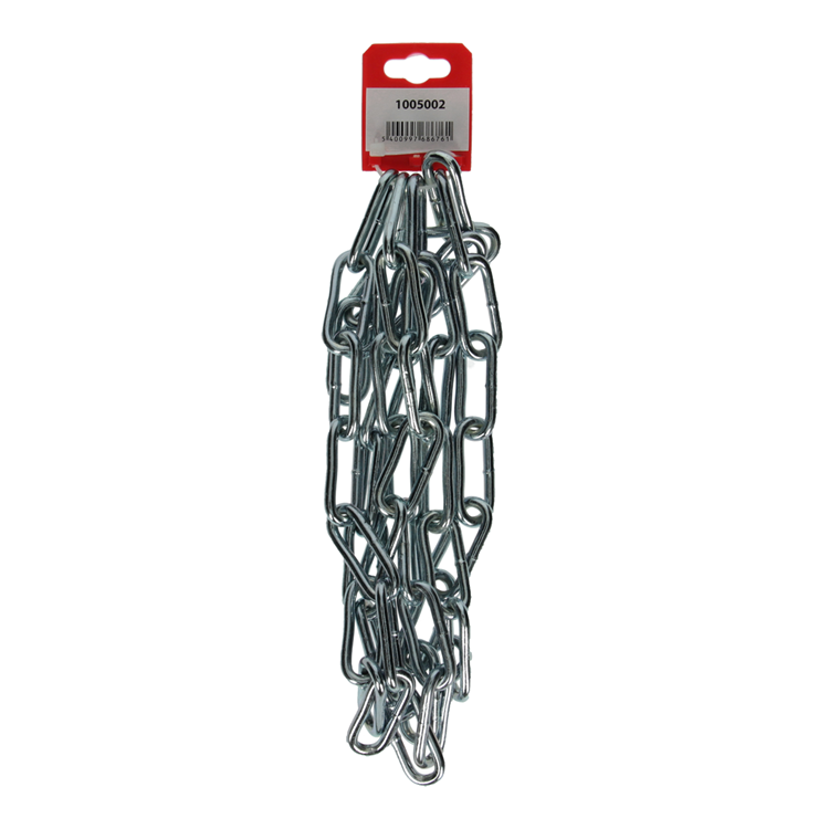 Mack 1005002 - eslabón de cadena largo din5685-1ø 6mm l 42mm 2m ancho 160 kg | 5 piezas