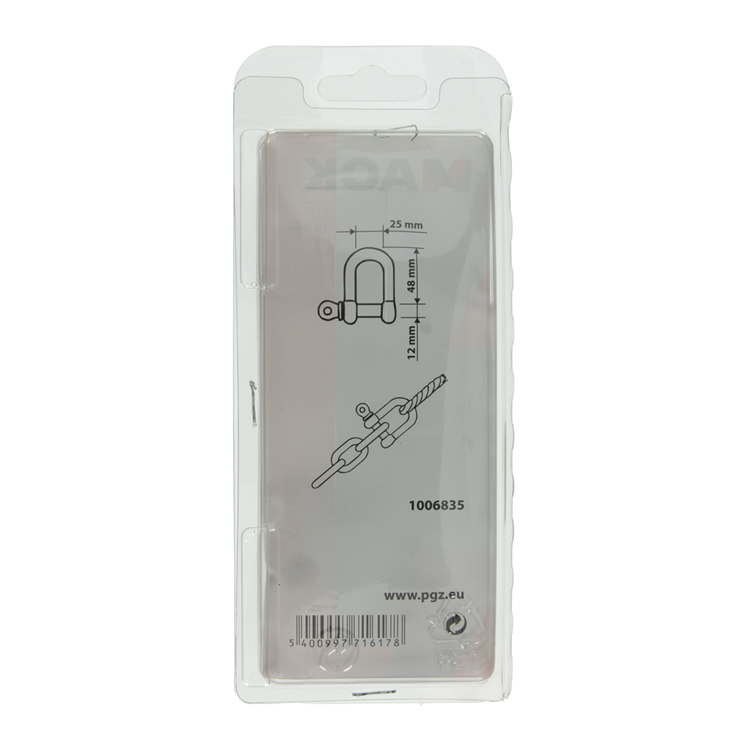 Mack 1006835 - 1 kelf galvanizado recto bl 1 2 pulgadas-12mm | 5 piezas