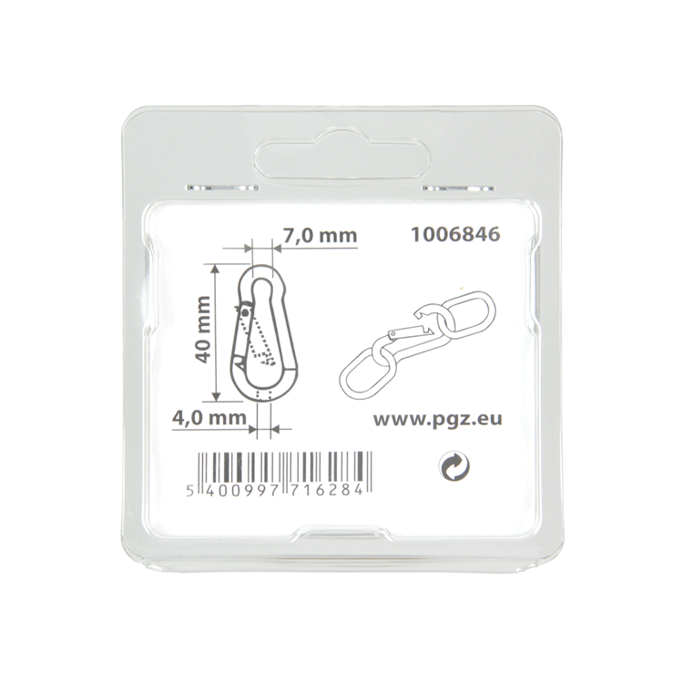Mack 1006846 - 1 mosquetón + muelle galvanizado bl 40x4mm | 5 piezas
