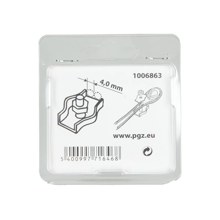Mack 1006863 - 2 abrazaderas de alambre de acero galvanizado simplex 4mm bl | 5 piezas
