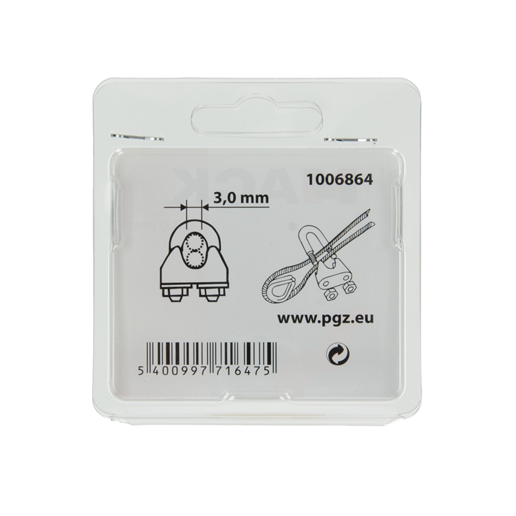 Mack 1006864 - 4 abrazaderas de alambre de acero crosby galvanizado 3mm bl | 5 piezas