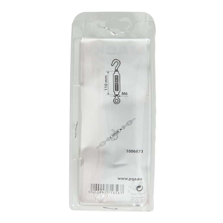 Mack 1006873 - 2 tensores: ojo + gancho galvanizado m6x110mm bl | 5 piezas