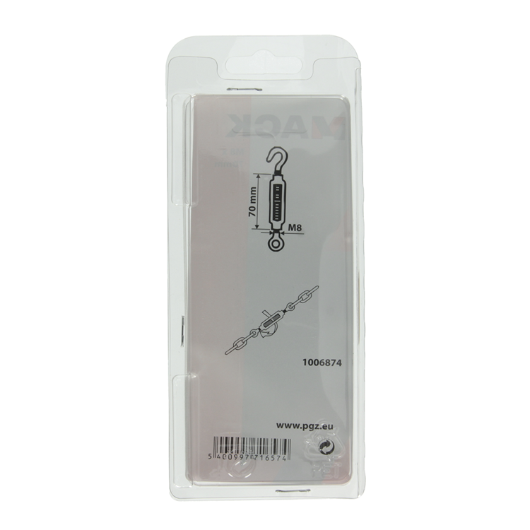 Mack 1006874 - 2 tensores: ojo + gancho galvanizado m8x70mm bl | 5 piezas