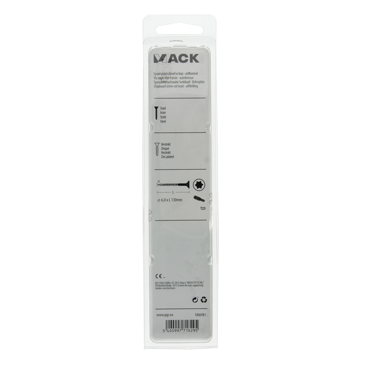 Mack 1006981 - chip plsrf. vzkop-selfb amarillo galvanizado 4 piezas 6 x 130 mm | 5 piezas