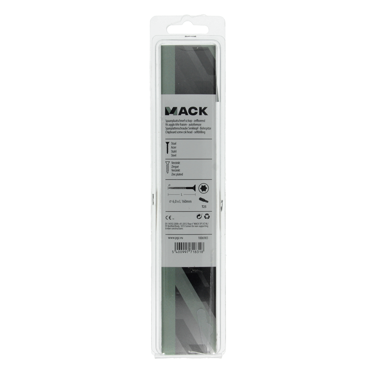 Mack 1006983 - escritura en chip. vzkop-selfb amarillo galvanizado 4 piezas 6 x 160 mm | 5 piezas