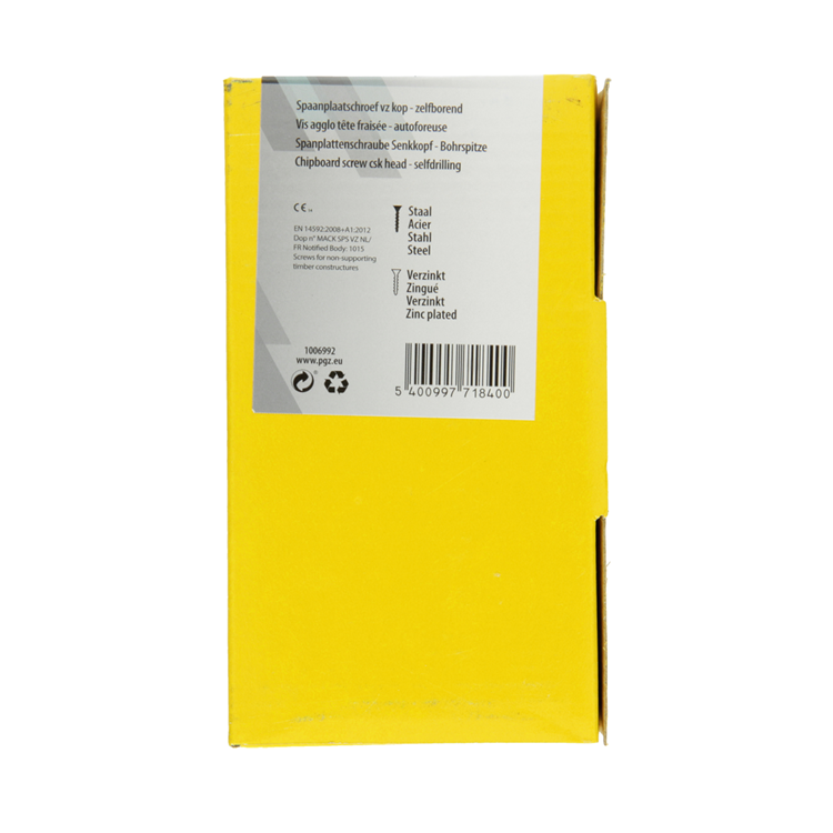Mack 1006992 - escritura en chip. vzkop-selfb amarillo galvanizado 50 piezas 6 x 130 mm | 3 piezas