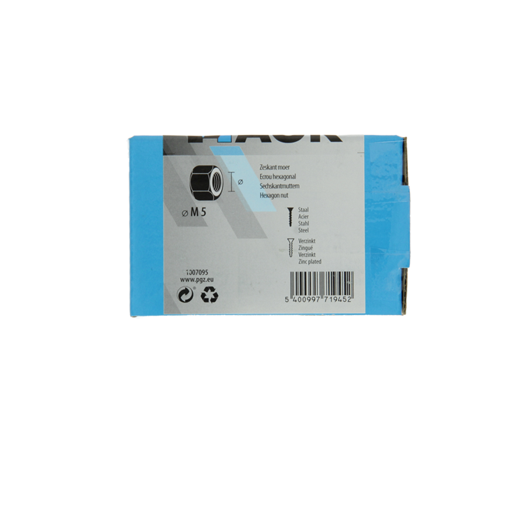 Mack 1007095 - tuercas hexagonales 200 uds m5 | 5 piezas