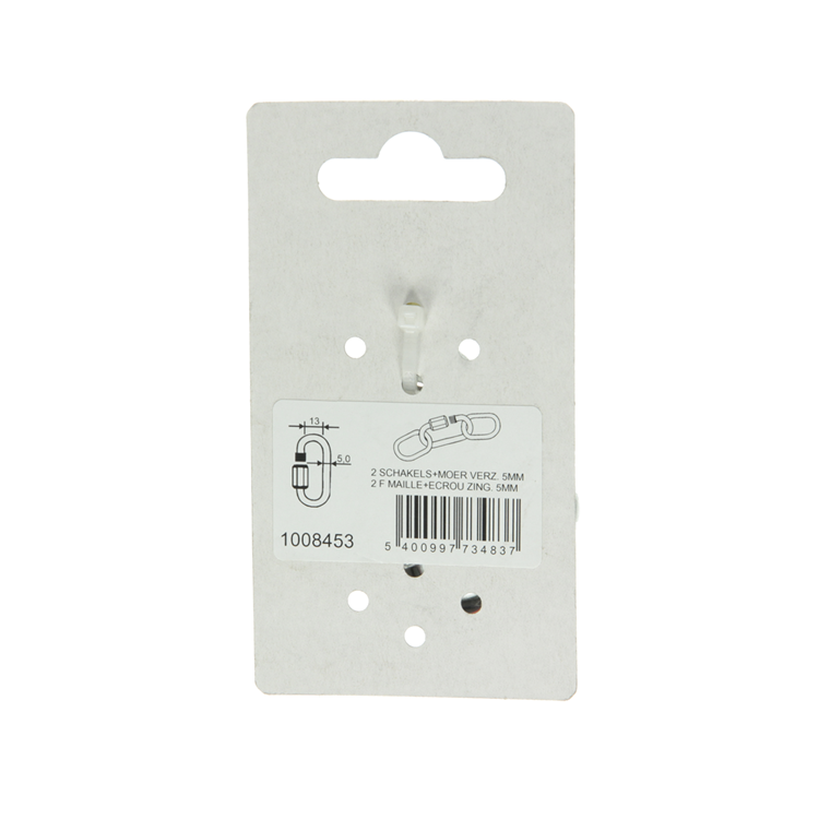 Mack 1008453 - 2 maglie vuote + dado 5mm zincato | 10 pezzi