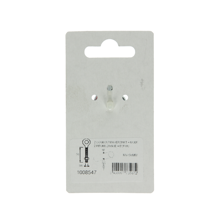 Mack 1008547 - 2 cáncamos + tuerca m6 x 50mm galvanizados | 10 piezas