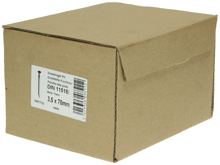 1015649 - caja 5kg. clavos cabeza plana 3,5x70 mm | 2 piezas