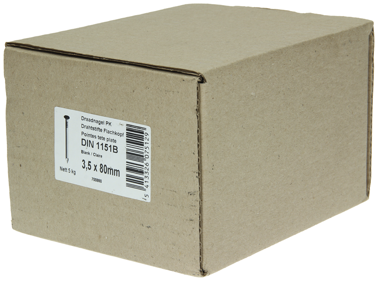 1015650 - caja 5kg. clavos cabeza plana 3,5x80 mm | 2 piezas