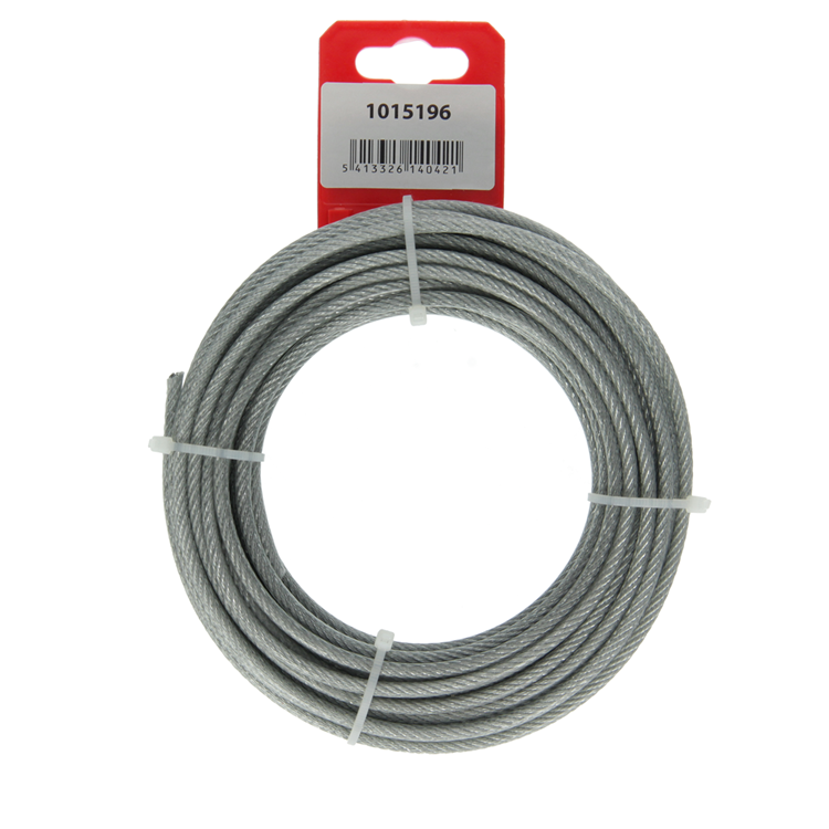 Mack 1015196 - cable de acero funda de PVC 6x7 10m 3-4mm wll 100kg din en12385-4 | 5 piezas