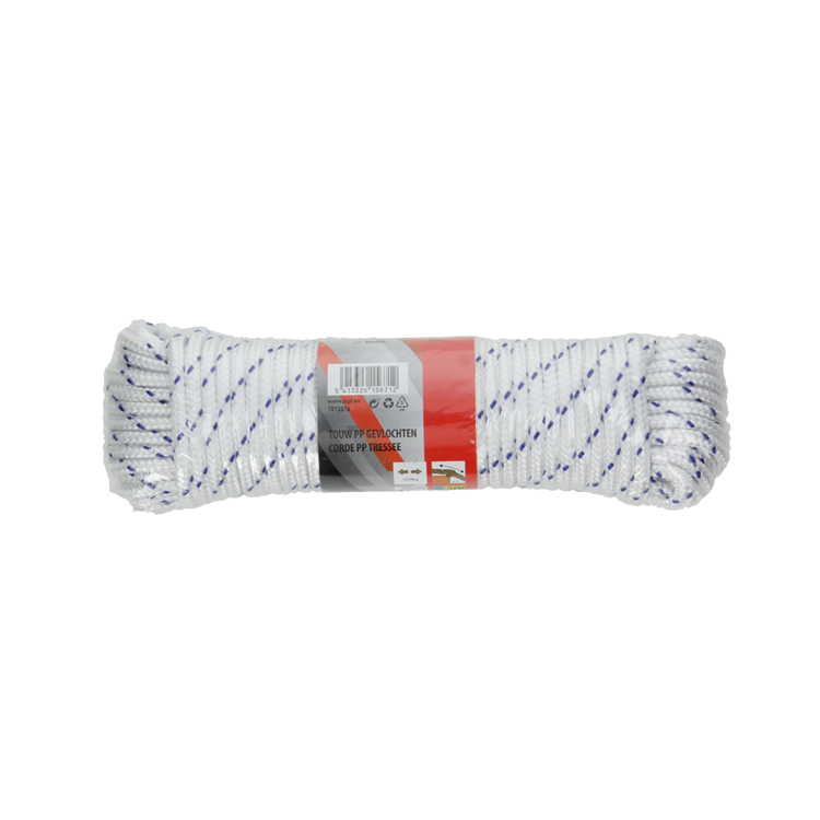 Mack 1013976 - Hilo pp trenzado blanco azul 6mm 20m | 5 piezas