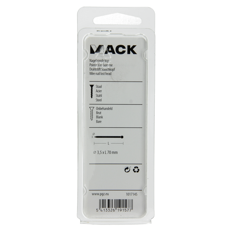 Mack 1017145 - clavo cabeza redonda 150 gr 3,5 x 70 mm | 5 piezas