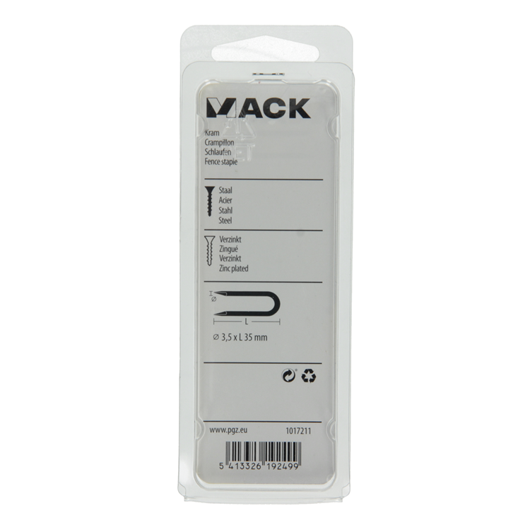 Mack 1017211 - grapa acero galvanizado 100 gr 3,5 x 35 mm | 5 piezas