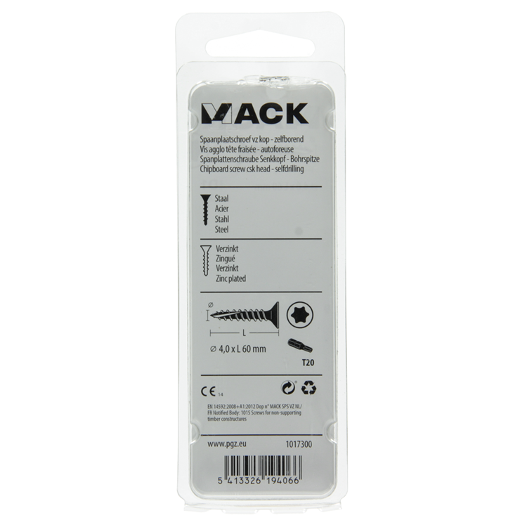 Mack 1017300 - españa plschr.vzkop-automontaje chapado en amarillo 12 piezas 4,0 x 60 mm | 10 piezas