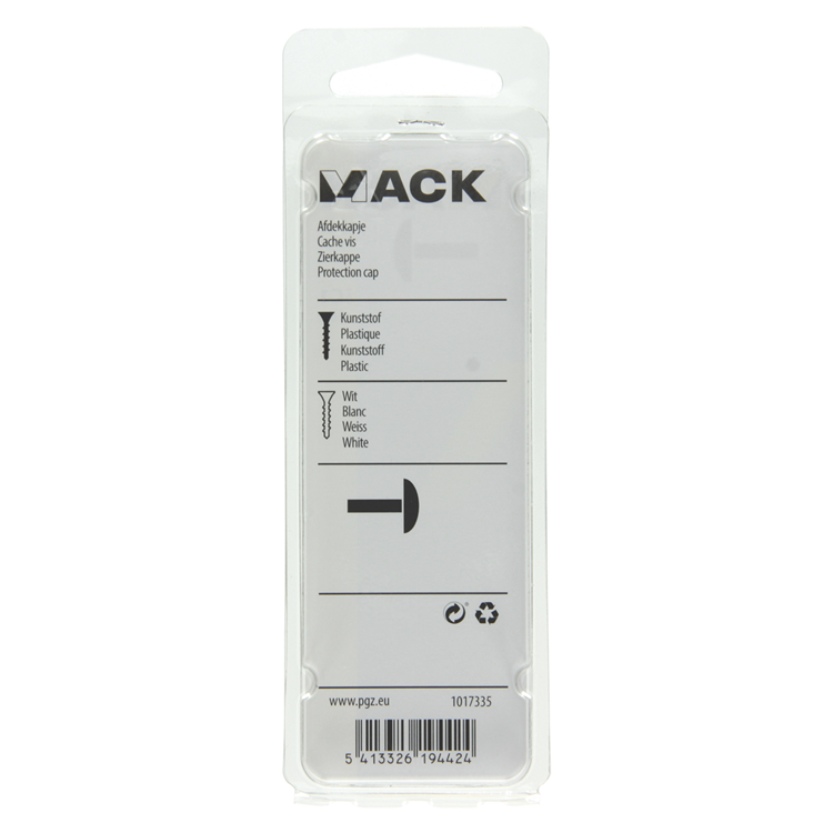 Mack 1017335 - tapa de plástico blanco 40 piezas | 10 piezas
