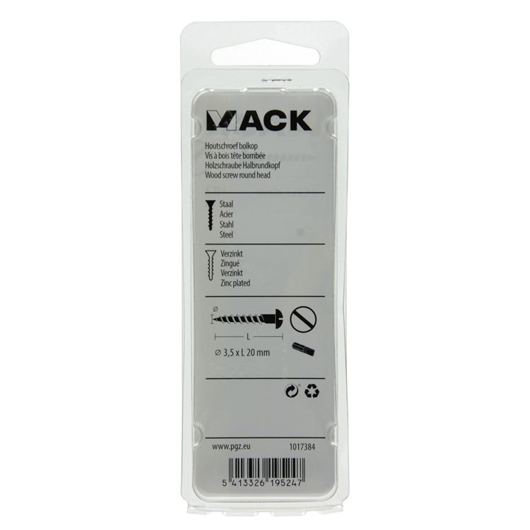 Mack 1017384 - tornillo para madera cabeza troncocónica galvanizado negro 15 piezas 3,5 x 20 mm | 10 piezas