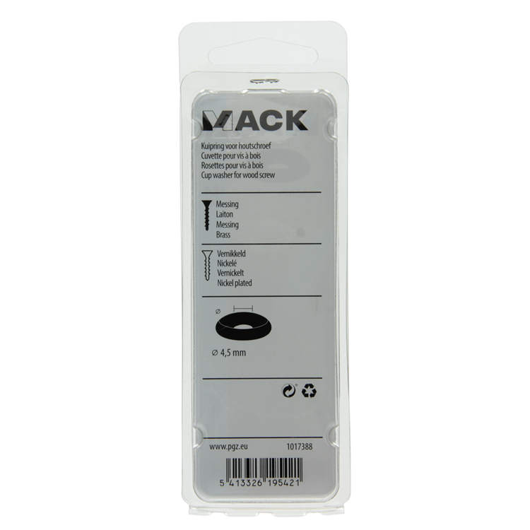 Mack 1017388 - anillo de carenado para tornillos de madera. vern. 10 piezas de 4,5 mm | 10 piezas