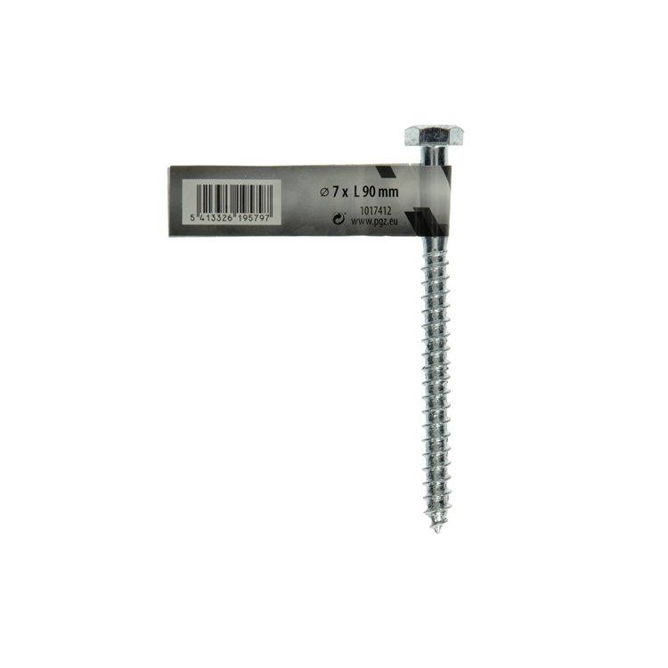 Mack 1017412 - perno rosca madera acero galvanizado 1 ud 7 x 90 mm | 10 piezas