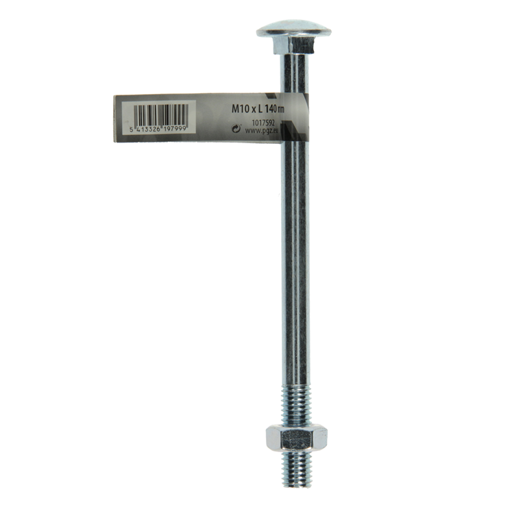 Mack 1017592 - perno madera + tuerca acero galvanizado 1 ud m10 x 140 mm | 10 piezas