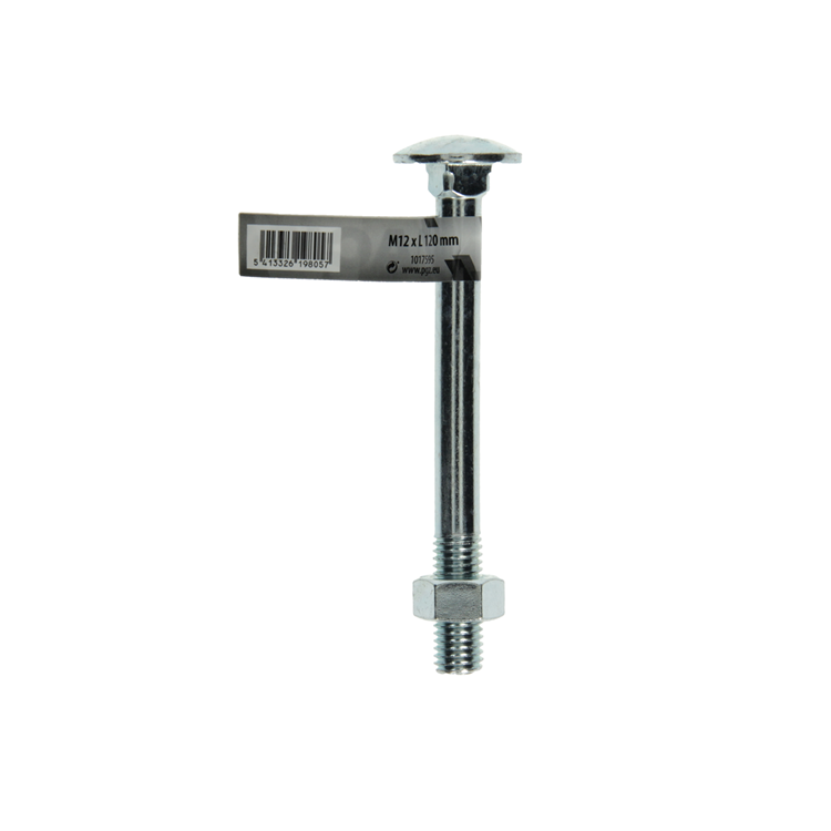 Mack 1017595 - perno madera + tuerca acero galvanizado 1 ud m12 x 120 mm | 10 piezas