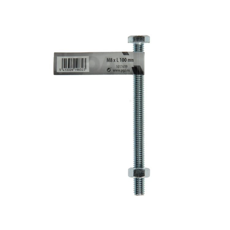 Mack 1017619 - grifo perno + tuerca acero galvanizado 1 ud m8 x 100 mm | 10 piezas