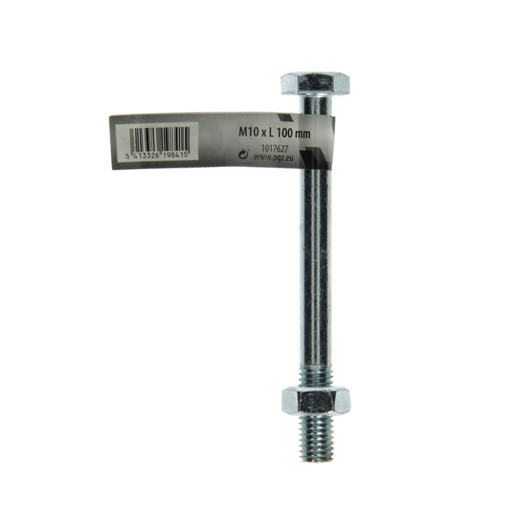 Mack 1017627 - perno mecanico + tuerca acero galvanizado 1ud m10 x100 mm | 10 piezas