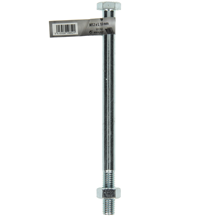 Mack 1017638 - perno mecanico + tuerca acero galvanizado 1 ud m12 x 180 mm | 10 piezas