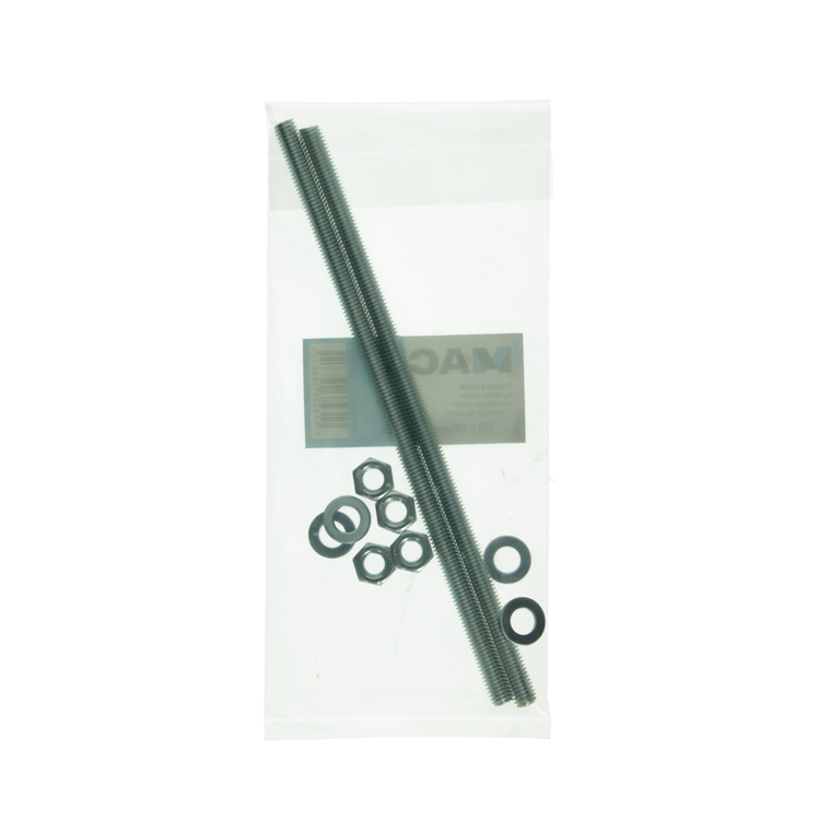 Mack 1017663 - extremo roscado + arandela + tuerca chapada. 2 piezas m8 x 200 mm | 5 piezas