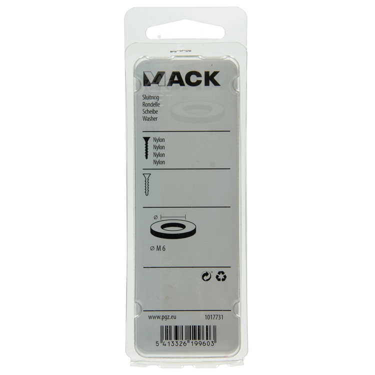 Mack 1017731 - arandela nailon 9 piezas m6 | 10 piezas