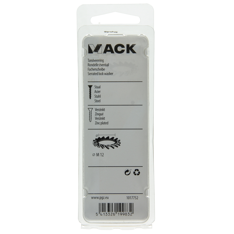 Mack 1017752 - arandela elástica dentada acero galvanizado 8uds m12 | 10 piezas