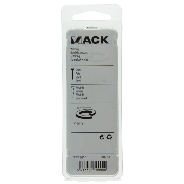 Mack 1017758 - arandela elástica acero galvanizado 12 piezas m 12 | 10 piezas