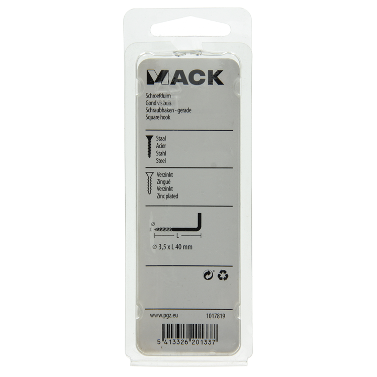 Mack 1017819 - tornillo pulgar acero galvanizado 10 piezas 3,5 x 40 mm | 10 piezas