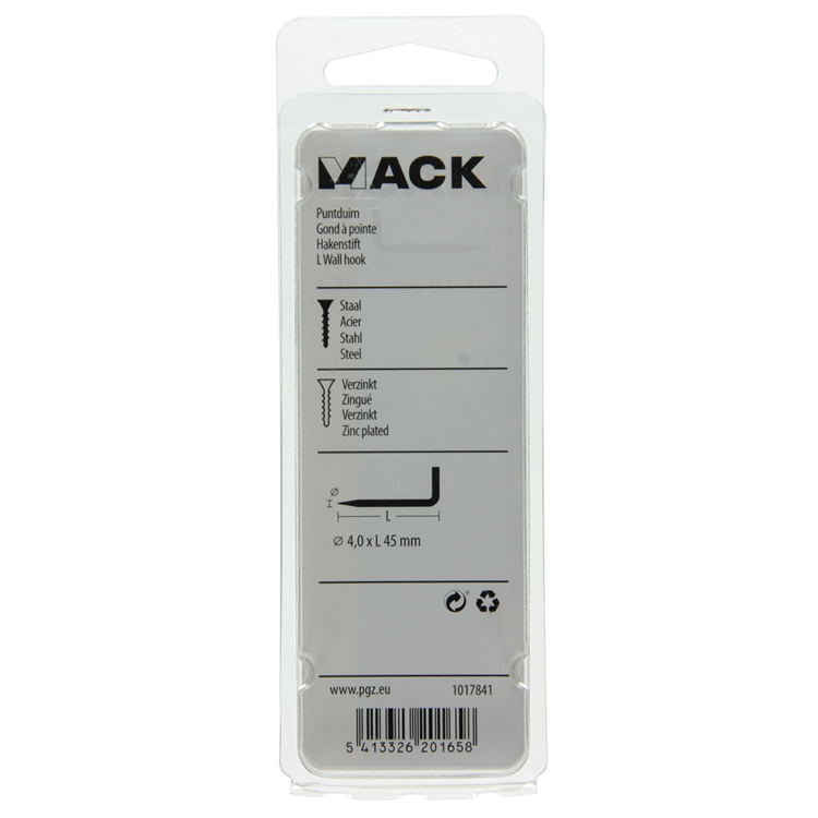 Mack 1017841 - punta pulgar acero galvanizado 7 piezas 4,0 x 45 mm | 10 piezas