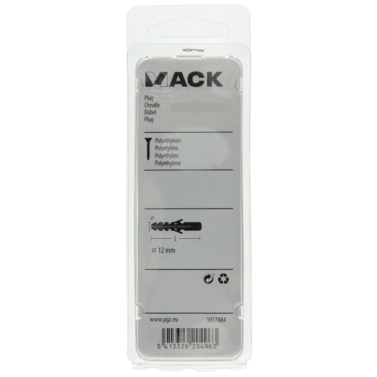 Mack 1017884 - tapón polietileno 6 piezas 12 mm | 5 piezas