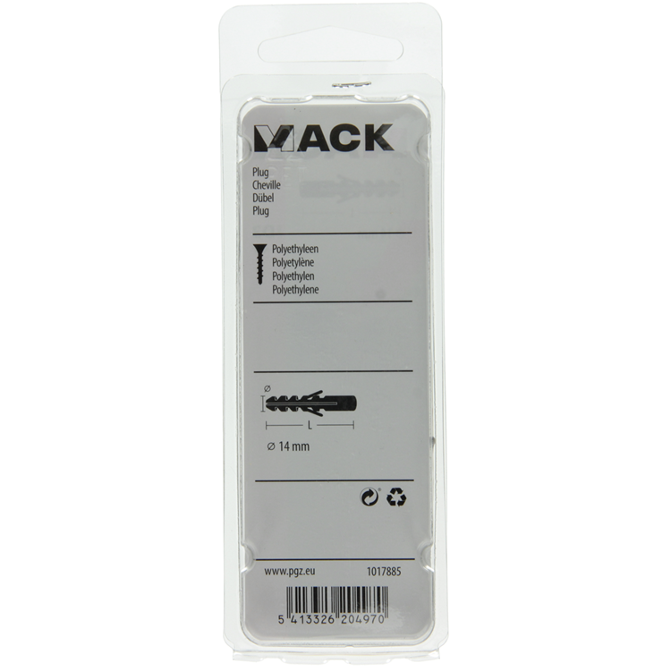 Mack 1017885 - tapón polietileno 4 piezas 14 mm | 5 piezas