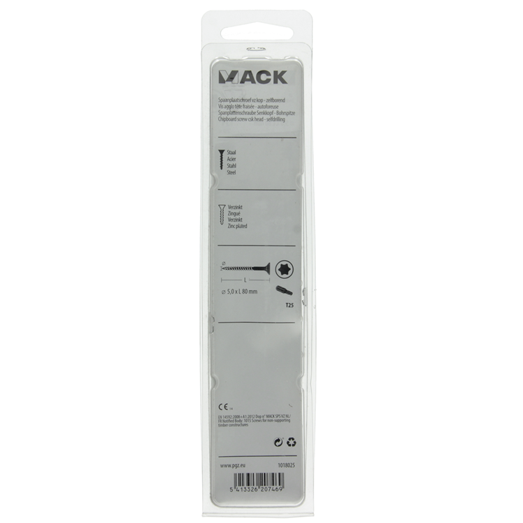 Mack 1018025 - españa plschr.vzkop-automontaje chapado en amarillo 20 piezas 5,0 x 80 mm | 5 piezas