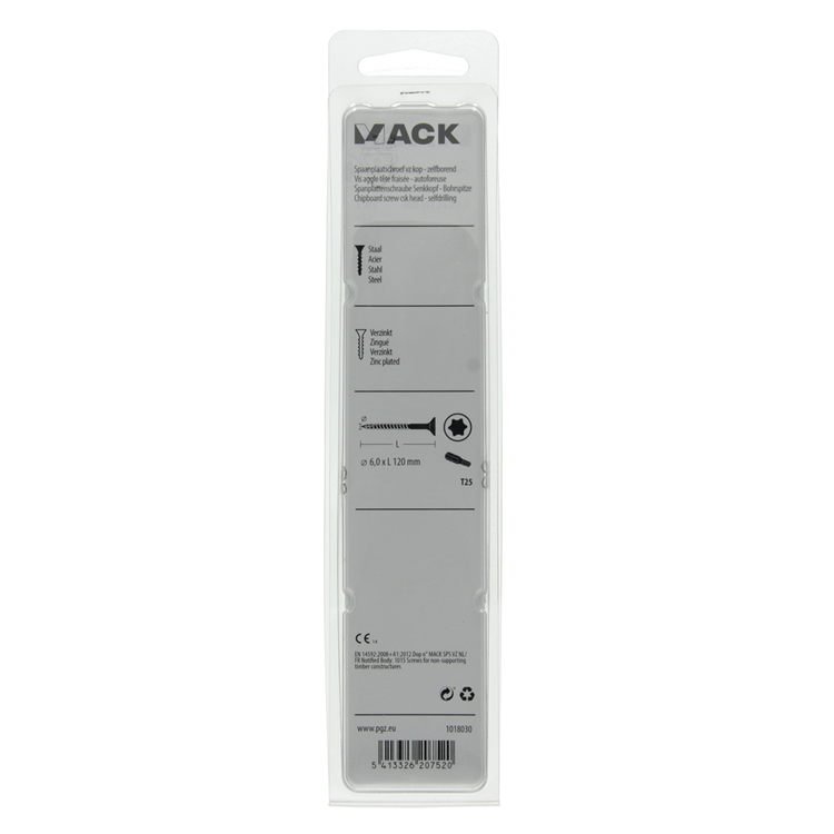 Mack 1018030 - españa plschr.vzkop-automontaje chapado en amarillo 12 piezas 6,0 x 120 mm | 5 piezas