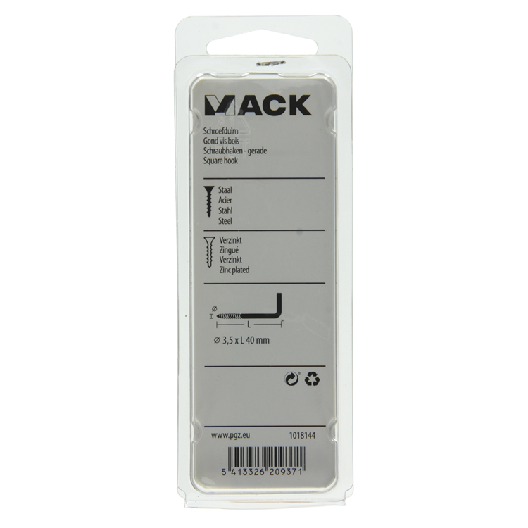 Mack 1018144 - tornillo pulgar acero galvanizado 30 piezas 3,5 x 40 mm | 5 piezas
