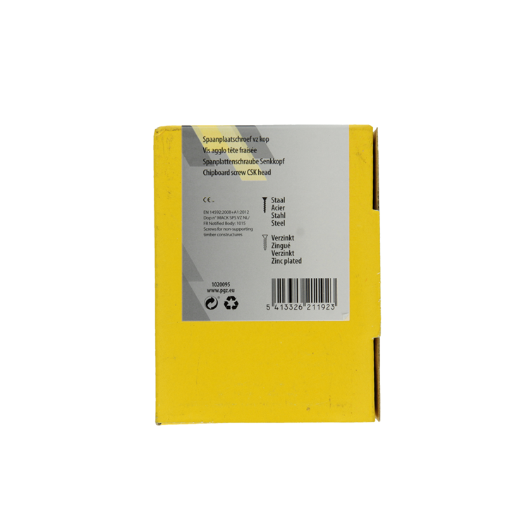 Mack 1020095 - tornillo para aglomerado con cabeza amarilla con 200 piezas 4,0 x 45 mm | 5 piezas